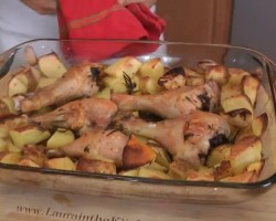 Roasted Chicken and Potato Bake – Recipe by Laura Vitale – Laura in the Kitchen Ep 199