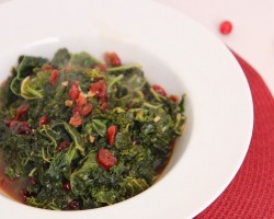 Sauteed Kale with Cranberries & Balsamic Recipe – Laura Vitale – Laura in the Kitchen Episode 491