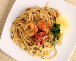 Scallop Scampi over Linguine Recipe – Laura Vitale – Laura in the Kitchen Episode 534