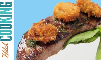 Surf and Turf Dinner – Steak and Fried Oysters with Love Butter