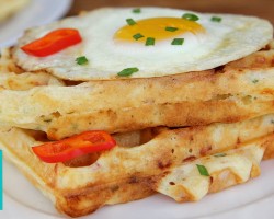 Ham and Cheese Waffles |  Hilah Cooking