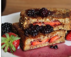 PB&J French Toast with Berry Syrup |  Hilah Cooking
