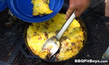 Open Fire Egg, Steak, Ham and Cheese breakfast by the BBQ Pit Boys