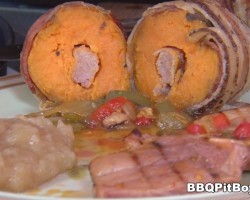 Bacon and Ham Stuffed Sweet Potatoes